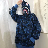 japanese shark camouflage hoodies women men sweatshirts female early autumn harajuku hip hop streetwear