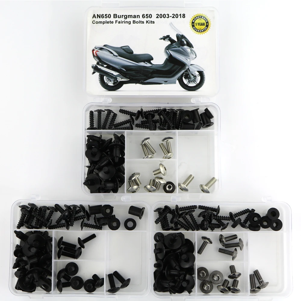 

Fit For Suzuki AN650 Burgman 650 2003-2018 Motorcycle Complete Cowling Full Fairing Bolts Kit Clips Speed Nuts Fastener