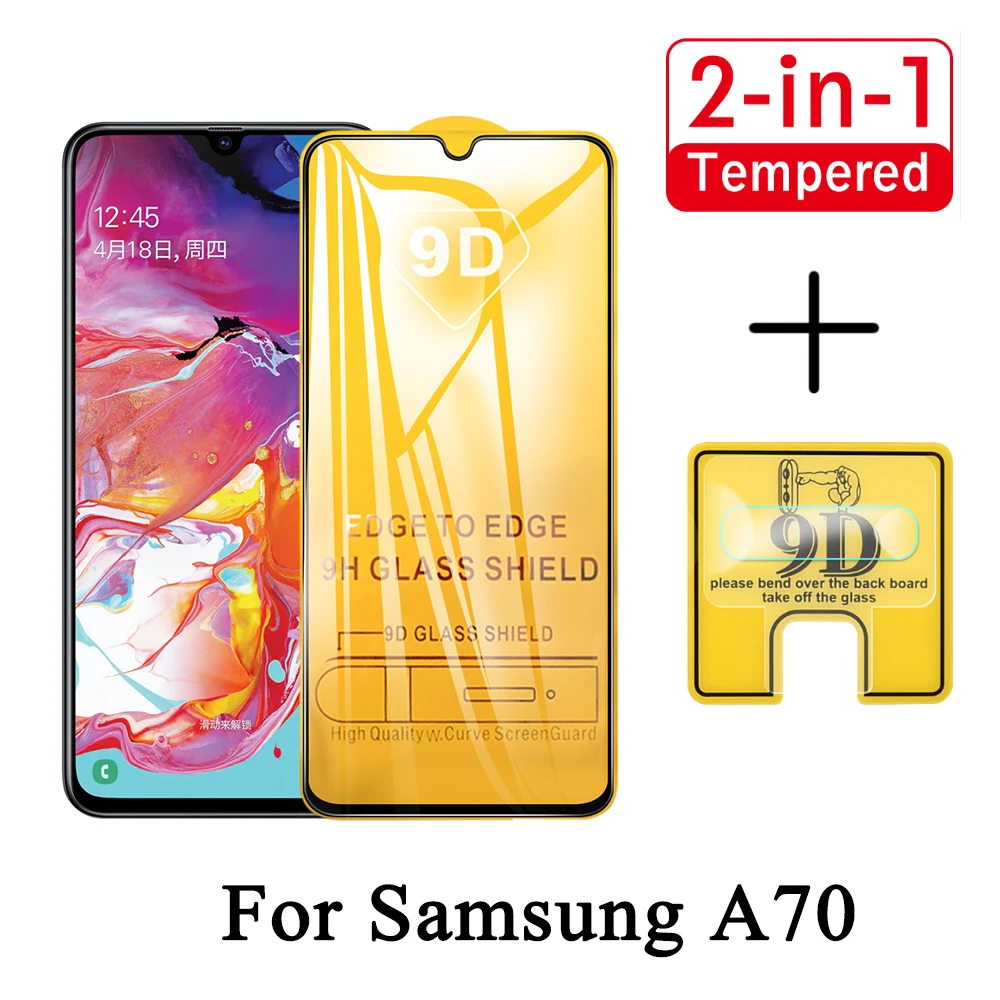 2 в 1 9D закаленное стекло SamsungA70 Защитное для объектива камеры Samsung Galaxy A70 sansung A 70 70A