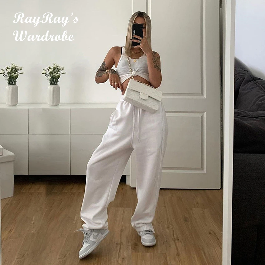 

Джоггеры Женские повседневные модные женские брюки Y2k брюки с высокой талией в стиле хип-хоп для танцев спортивные шаровары для бега мешков...