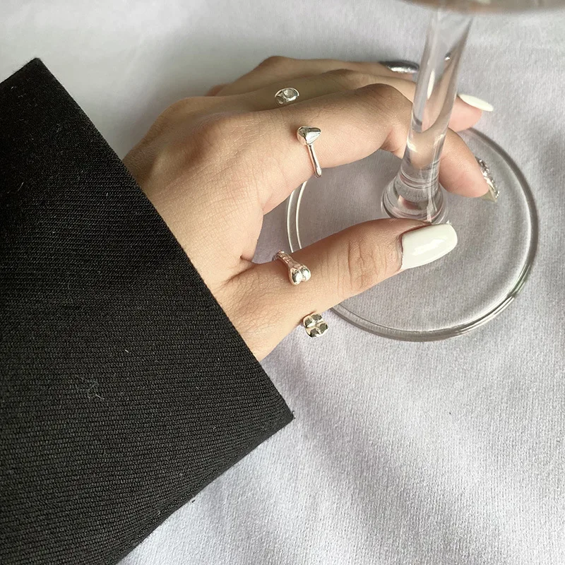 

Женское большое открытое регулируемое кольцо, корейское модное простое металлическое кольцо с неравномерной текстурой, вечернее Ювелирно...