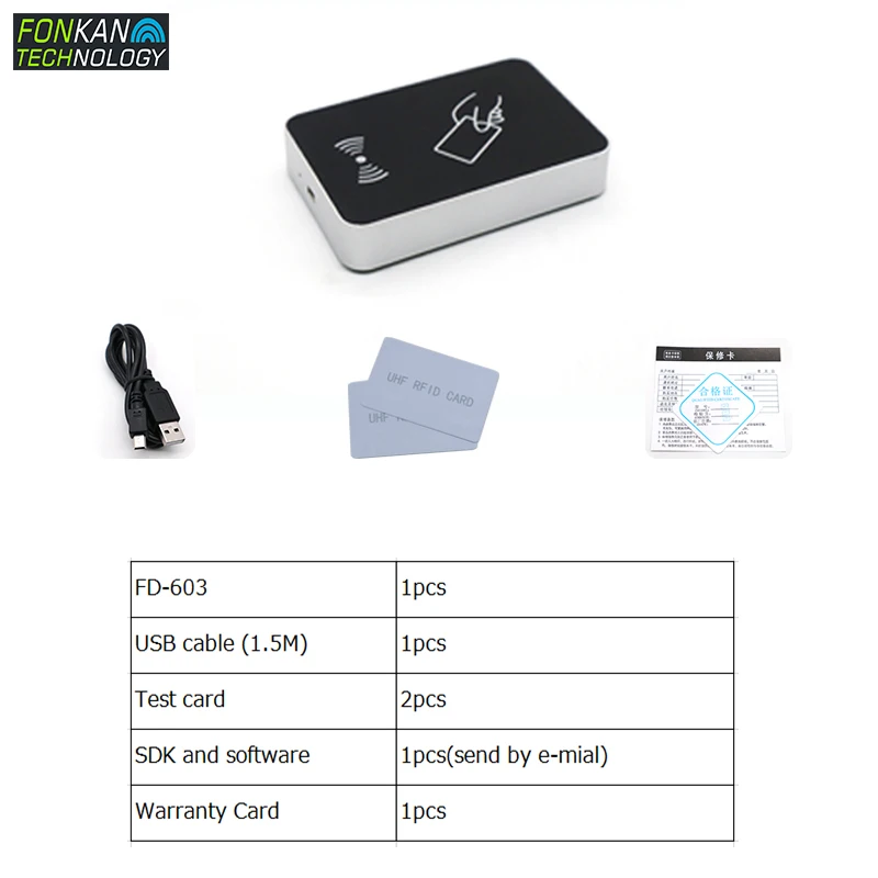 FONKAN 865Mhz~928Mhz UHF USB Desktop Reader Writer Support ISO18000-6C(EPC C1G2) protocol Tag Read and Write free SDK DEMO | Безопасность