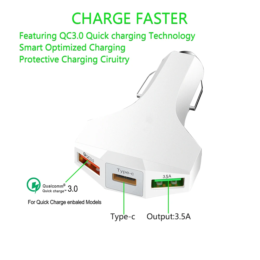 Автомобильное зарядное устройство Quick Charge 3 0 автомобильное для быстрой зарядки