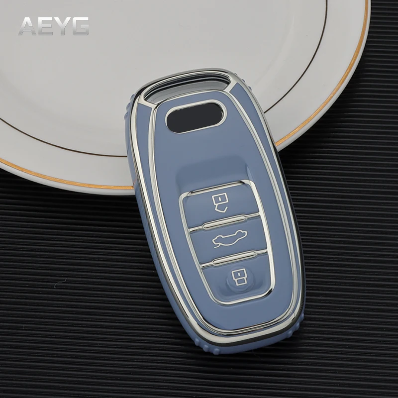 Модный ТПУ чехол для автомобильного ключа с полным покрытием Audi A1 A3 A4 A5 A6 A7 A8 Q3 Q5 Q7