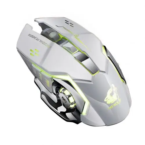 Серый Беспроводная оптическая мышь Free Wolf X8 Silent 2,4 ГГц 2400 dpi с 6 клавишами, usb-приемник, беспроводная оптическая мышь - Цвет: Серый