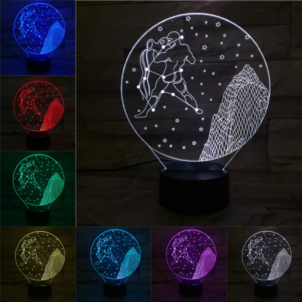 Созвездия Virgo Galaxy Aquarius 3D лампа праздничный детский подарок для влюбленных