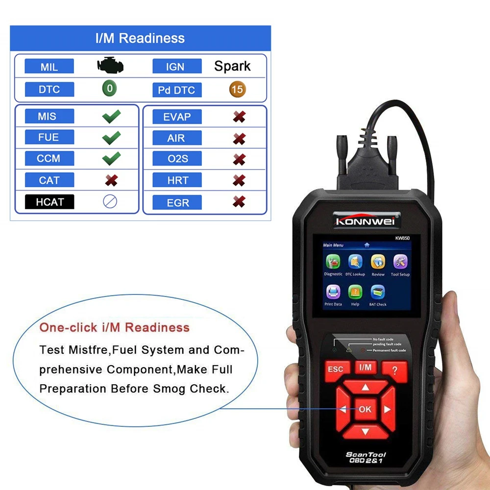 Профессиональный сканер OBD2 автомобильный диагностический KW850 считыватель кодов