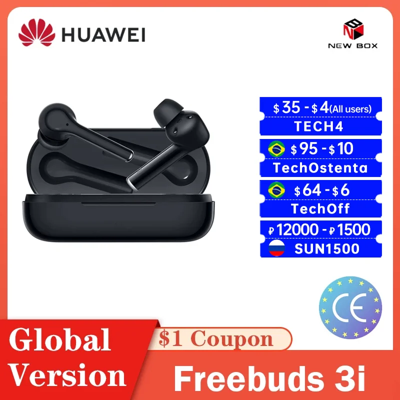 code:[SUN1500] Глобальная версия HUAWEI FreeBuds 3i 3 i TWS Bluetooth беспроводные наушники С