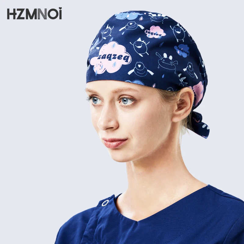 Шапка-скраб регулируемая с индивидуальным принтом шапка для салона красоты