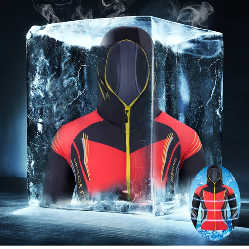 Ледяная шелковая ткань одежда для рыбалки Мужская быстросохнущая рыболовная