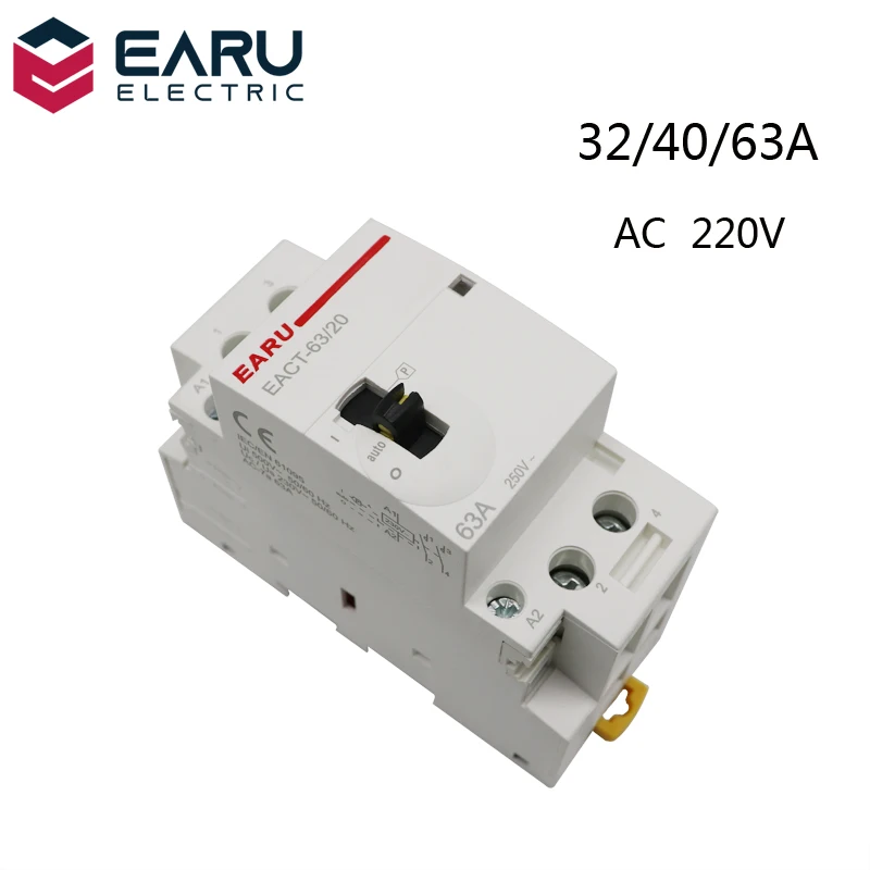 Американская классификация проводов 2р 32A 63A AC 220V 230V 50/60Hz Din Rail бытовой Контактор В