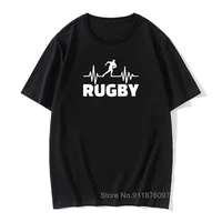 heartbeat of rugbying t shirts men summer clothes short sleeve t shirt cotton funny printed tops sporting mens tee