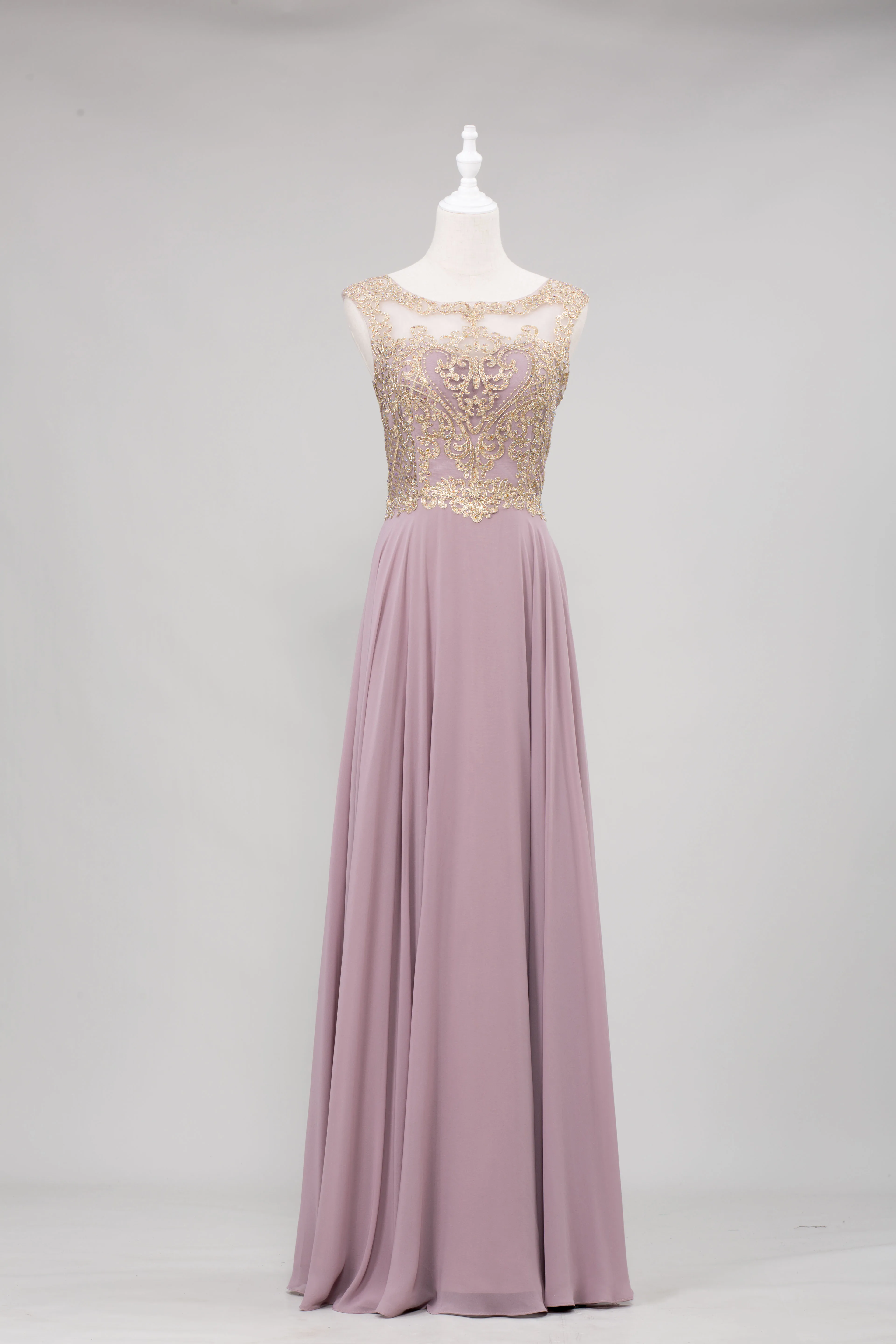 

Light Purple Long Chiffon Evening Dress 2022 gold flower Beads elegant Trailing luckgirls Customizable prom Dress mocini tailor