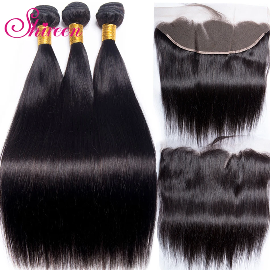 Кружевное фронтальное закрытие с Remy пучками волос бразильские прямые пучки