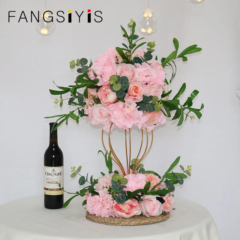 

Custom wedding table DIY party decoration flower Road Cited Ball Stage props European retro artificial rose flower ball