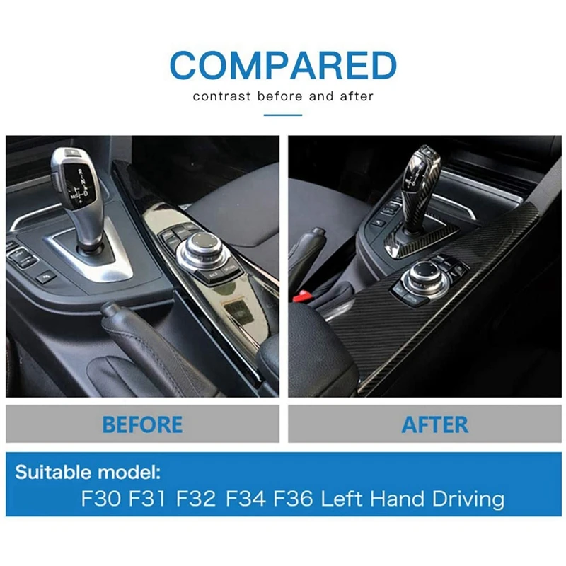 

Car Shift Knob Cover For-BMW F30 F31 F32 F34 F36 2013-2018 & Look Interior Trim Center Control Panel Trim