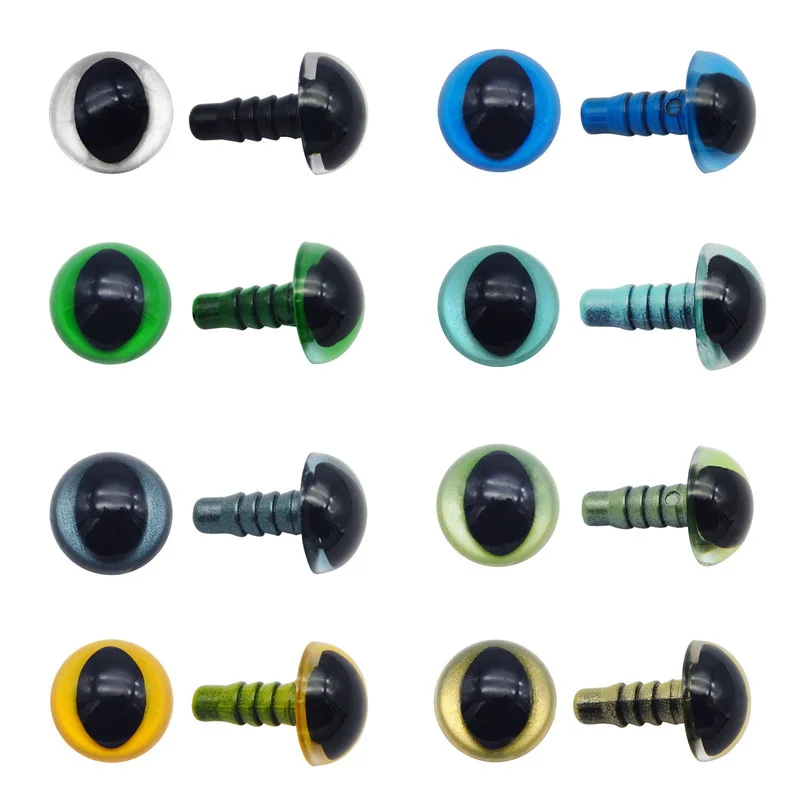 

16PCS In Pair 12mm Plastic Safety Oval Pupil Eyes With Washers For Animal Toy Puppet Plush Craft Doll Making Accessory