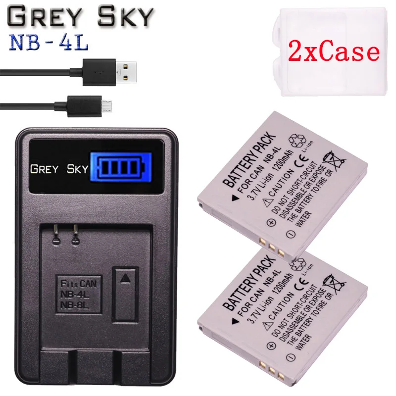 Аккумулятор NB-4L NB 4L NB4L + зарядное устройство USB с ЖК-дисплеем для камеры Canon IXUS 60 65 80