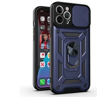 push the window armor phone case for iphone xr 7 8 6 6s plus 11 12 13 pro max mini se x xs 2020 shockproof metal bracket cover