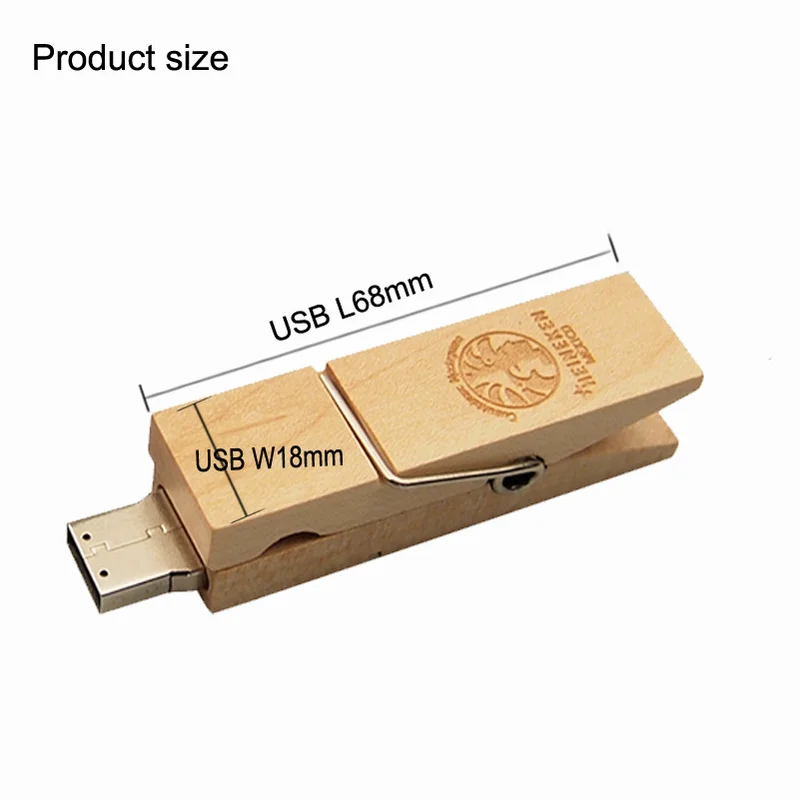 Зажим для ручки l деревянный usb + коробка флэш-накопитель 4 ГБ 8 16 32 64 фото подарок