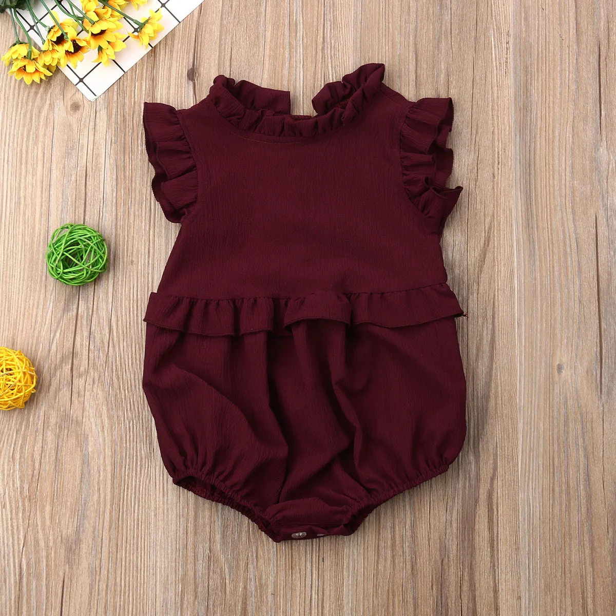 Цельнокроеные летние комбинезоны для маленьких девочек Одежда новорожденных