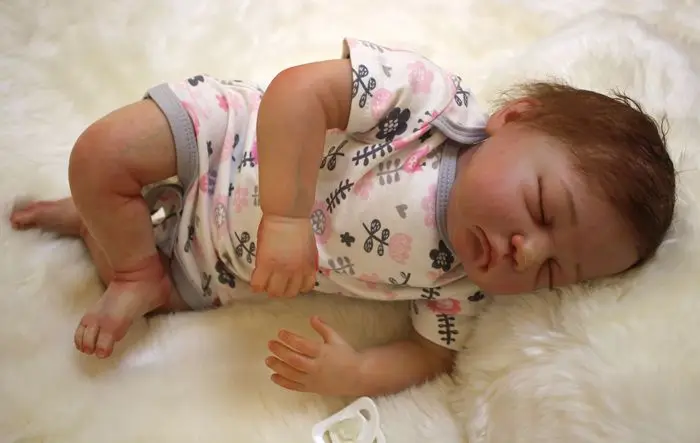 55 супер-имитация мягкая силиконовая кукла новорожденная девочка шедевр