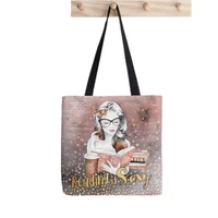 2021 shopper reading is sexy printed tote bag women harajuku shopper handbag girl shoulder shopping bag lady canvas bag
