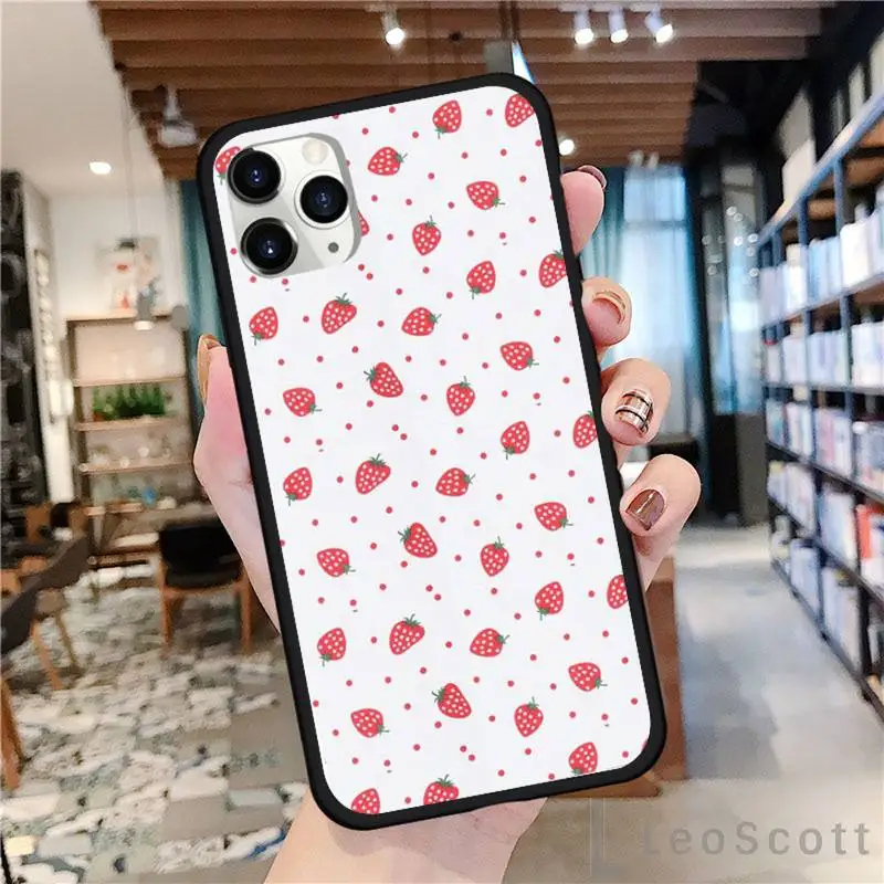 

Strawberry Cherry sweet cute cartoon Phone Case For iphone 8 11 12 Redmi note 8 9 s huawei p 30 pro lite plus cover shell funda