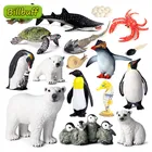 Моделирование диких животных набор в виде насекомых Полар-флиса с рисунком лисы из мультфильмов с медведем пингвином Cub зоопарк Модель Фигурки Коллекция познания Развивающие игрушки для детей