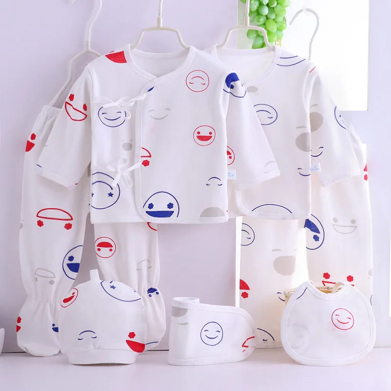 

5pcs/set 7pcs Newborn Baby Unisex Clothes Underwear Cartoon Print Shirt and Pants 7PCS Boys Girls Cotton Soft clothes
