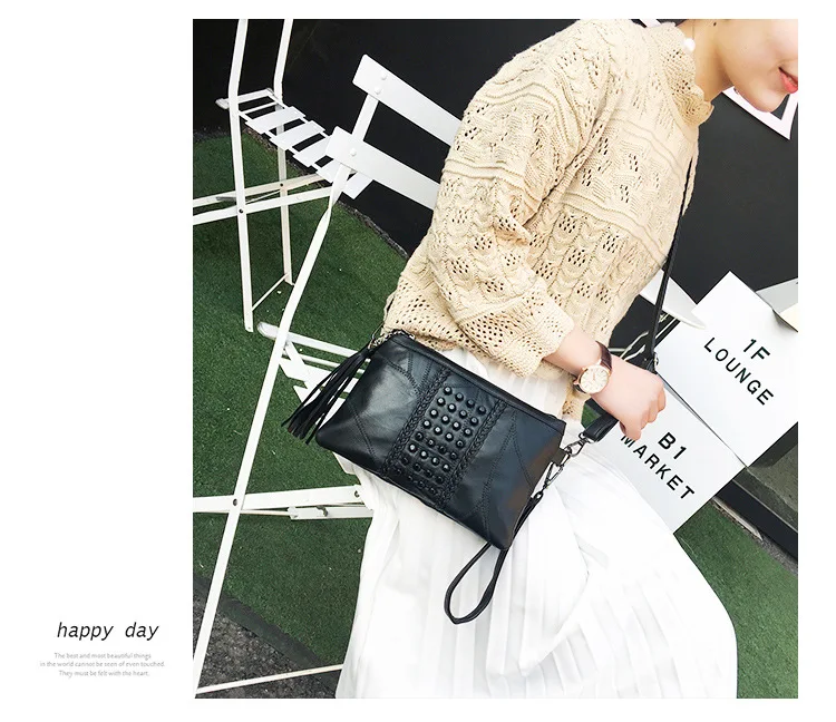 

Tassel Women's Bags Luxury Fringed Handbags Genuine Leather Women Messenger Bag For Girls Crossbody Bag Females Clutches