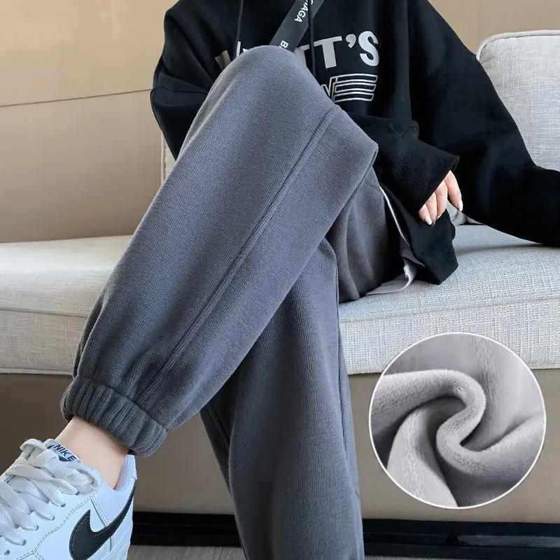 

LN 2023 Women Pants Winter Thick Cashmere Sweatpants Warm Female Casual Pants Jogger Harem Pants Autumn Sprot Running Trousers