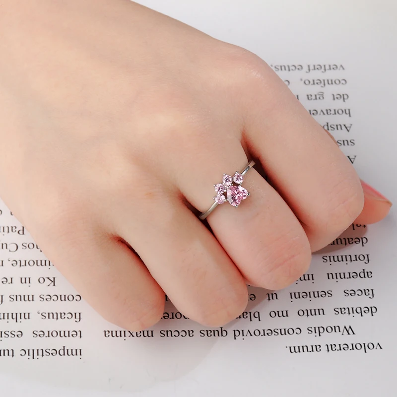 Креативное милое кольцо-коготь с принтом собачьей лапы модные хрустальные