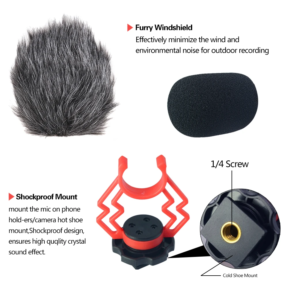 Mcoplus VM-D02 Camera Video Microphone for Xiaomi Huawei iPhone Android Mobile phone Canon Nikon Sony Camcorder and | Электроника