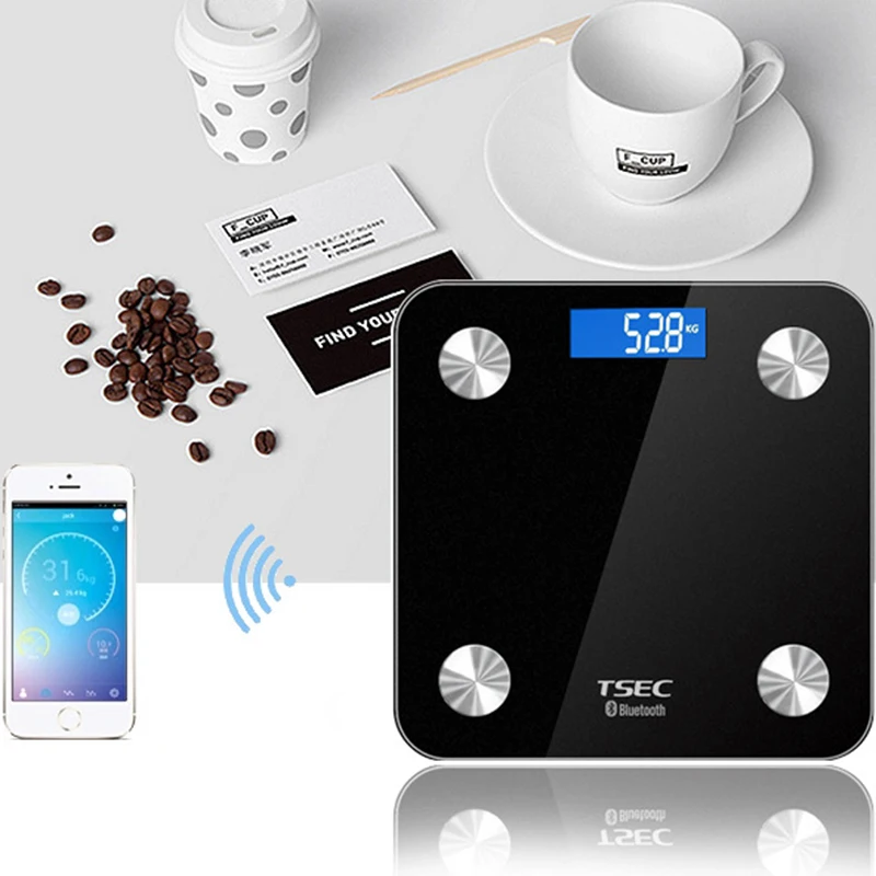 Bluetooth весы цифровые умный дисплей с подсветкой вес тела водный мышечный монитор