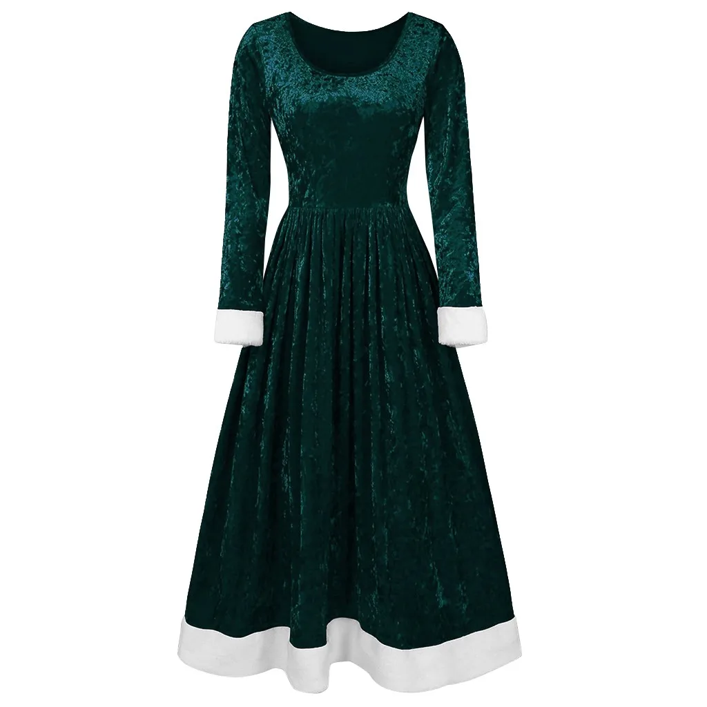 HSU 2019 горячая Распродажа модное женское платье Счастливого Рождества бархатное с