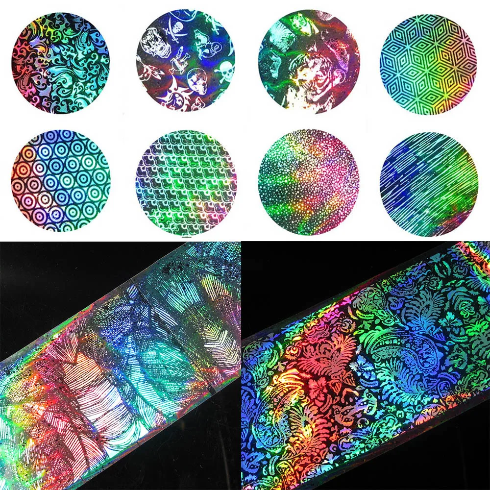 Фольга для дизайна ногтей Прозрачная серебряные золотые цветы кружевной дизайн