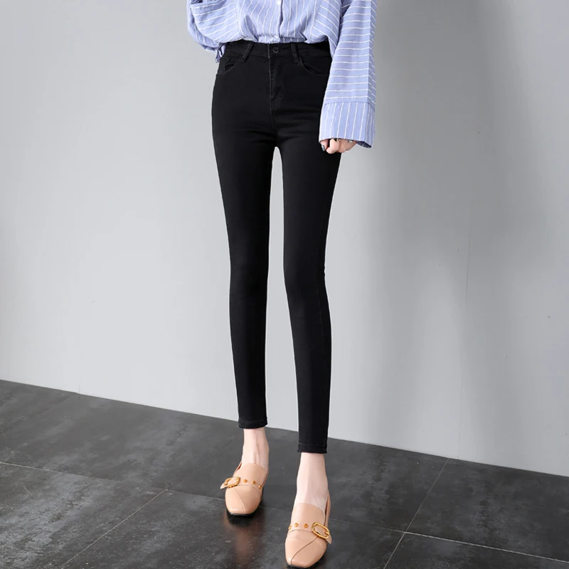Женские джинсы-карандаш Mozuleva черные джинсы с высокой талией Эластичные