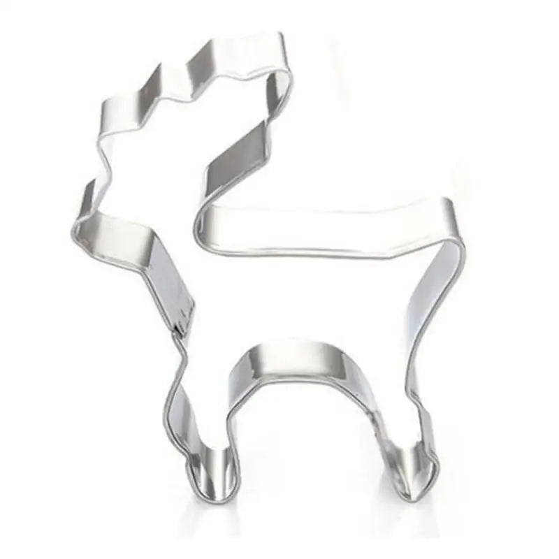 Мультяшная Рождественская форма в форме лося для печенья из нержавеющей стали