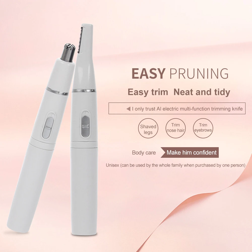 

Portable Facial Hair Remover Epilator Painless Health Beauty Wireless 2 in 1 Mini Eyebrow Shaver Nose Hair Trimmer for Kemei