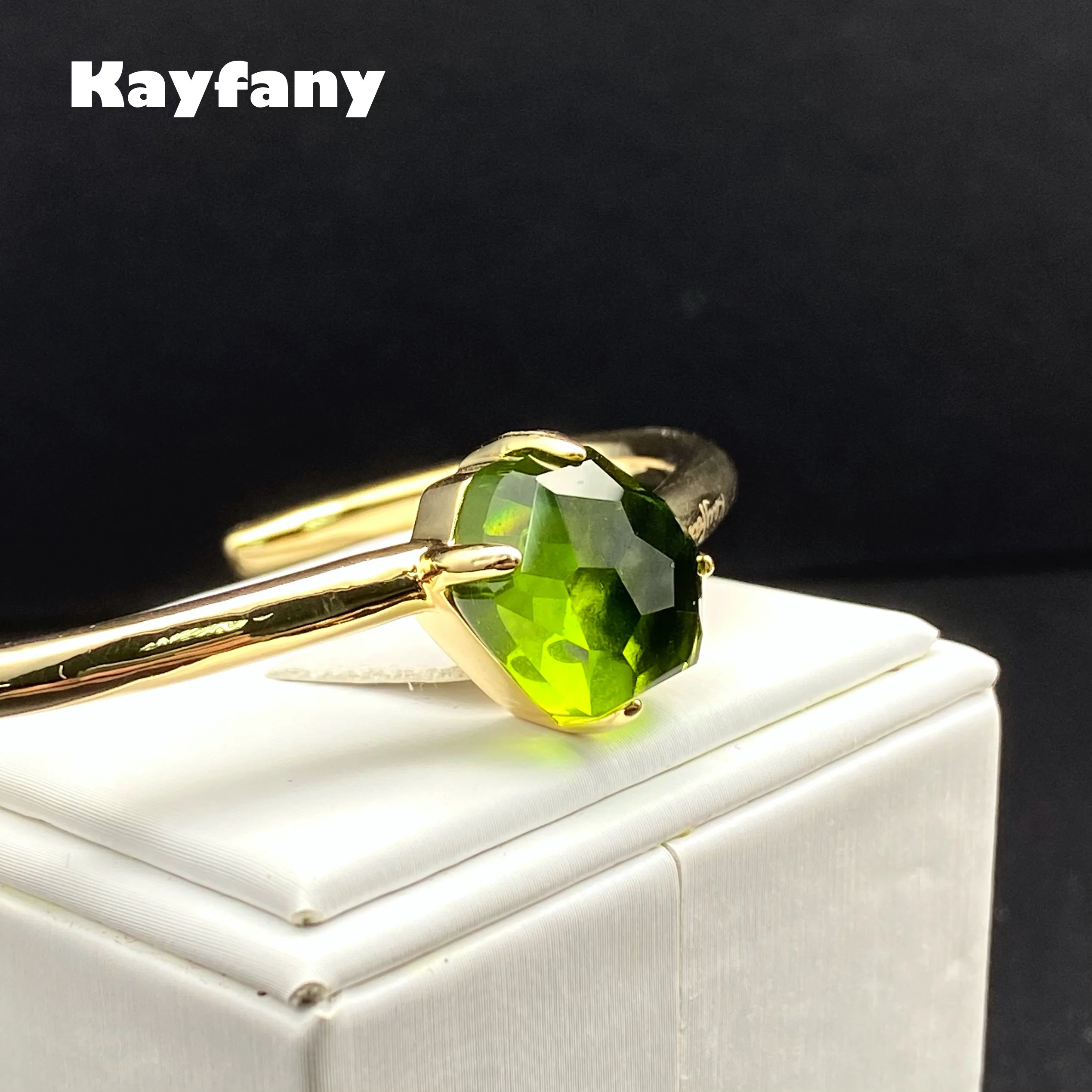 

Original design 18K gold-plated crystal bracelet cuff Claws emerald ruby irregular fashion jewelry birthday gift for girl