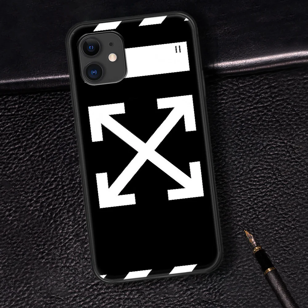 

Off Ow Brand Phone Case For Iphone 5 5S SE 2020 6 6S 7 8 Plus 11 12 Mini X XS XR Pro Max black Etui Trend Funda Silicone Shell