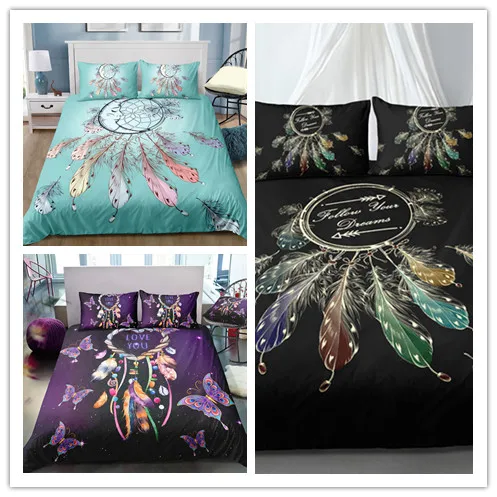 Комплекты постельного белья с 3D принтом фантазийные красочные красивые перья и