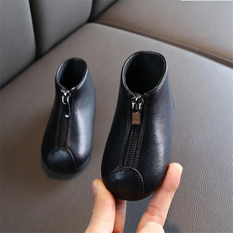 Ботинки-мартинсы для мальчиков и девочек черные или розовые однотонные простые