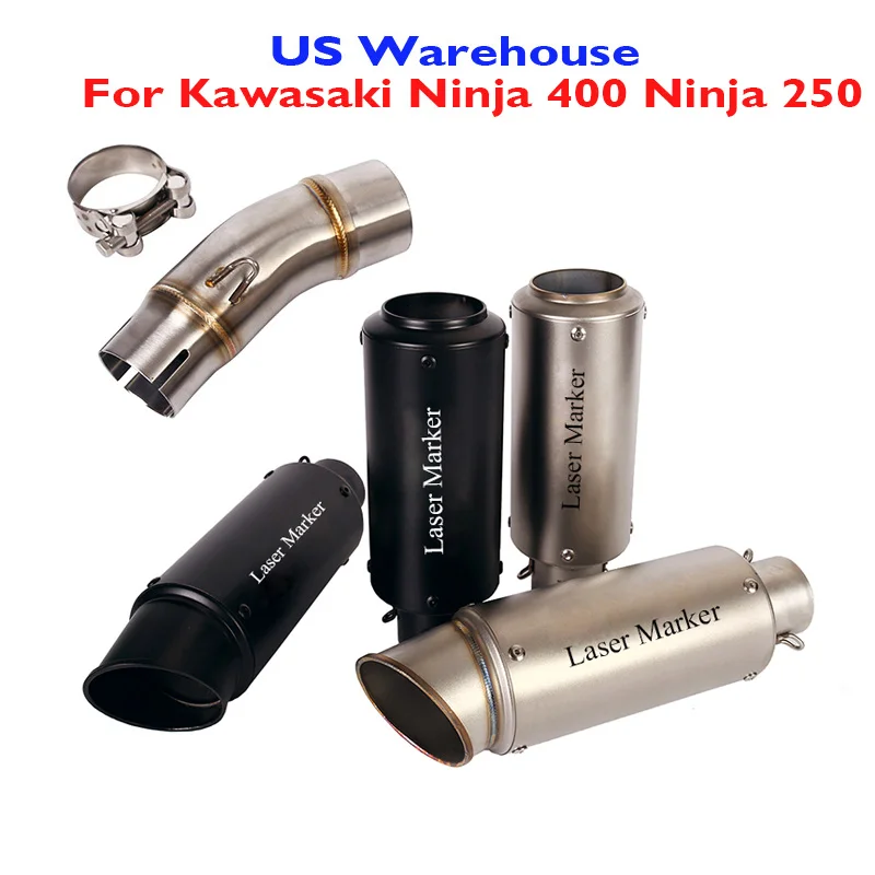 

Motorcycle Exhaust System Muffler DB Killer Silencer Escape Tip Link Connection Pipe for Kawasaki Ninja 400 Ninja 250 2017-2020