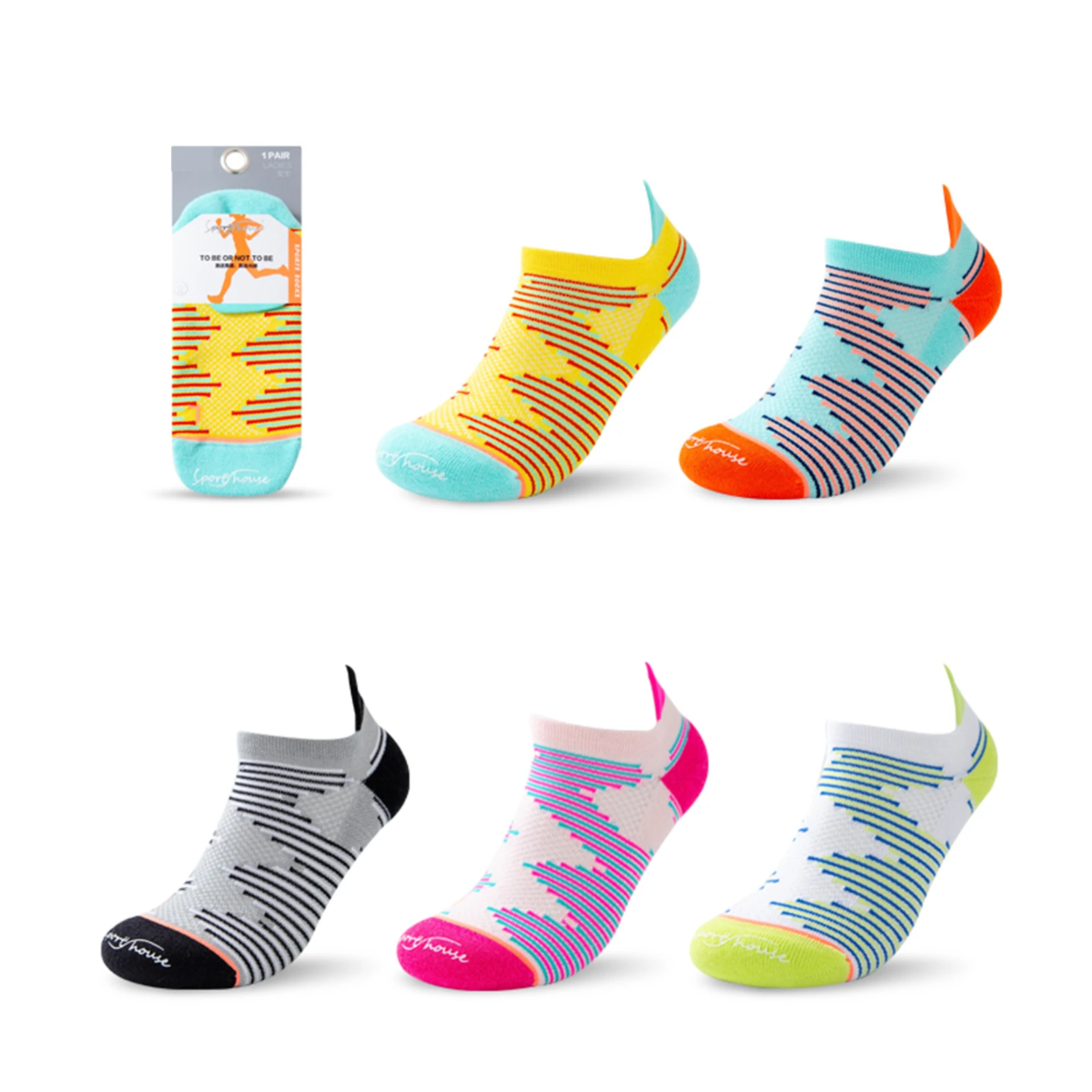 

3Pairs Women Professional Sport Cycling Socks Running Yoga Moisture Wicking Sock Slippers Breathable Non-slip Elastic Boat Socks