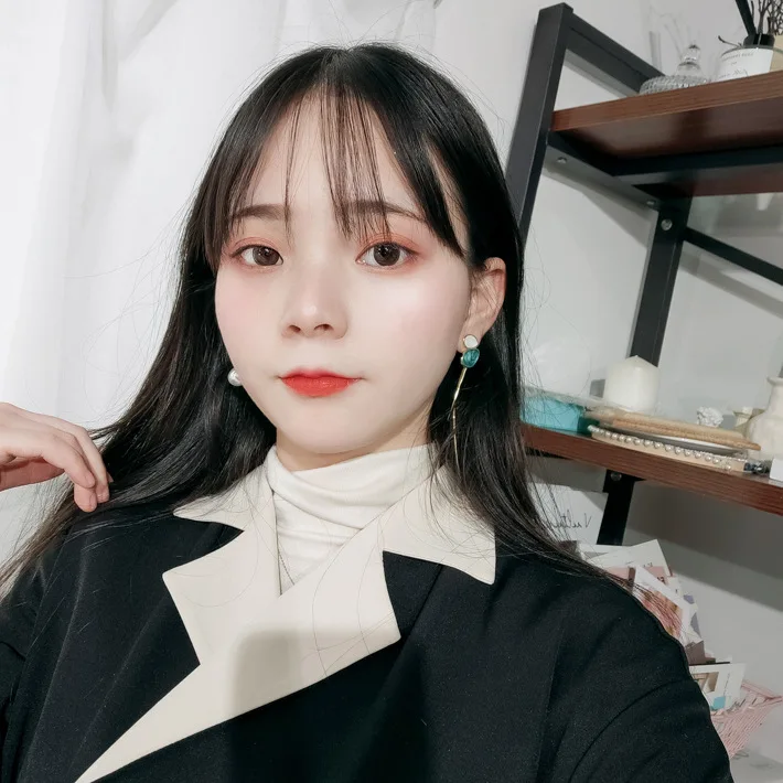 Женские асимметричные серьги-капли с эмалью серьги геометрическим рисунком