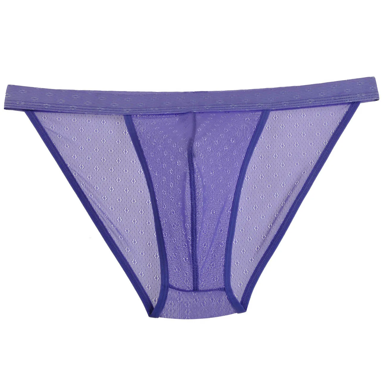 Mens Sheer Jacquard Lace Bikinis Pants Underwear Mesh Belt Open Side Mini Briefs |