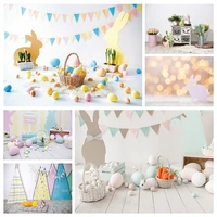 photo backdrops easter eggs rabbit basket pennant custom background for baby children family party photophone photography props