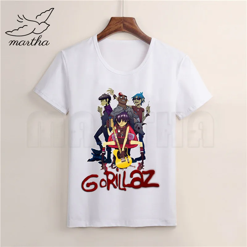 Gorillaz/белая футболка с принтом рок-группы рисунком дизайнерские Детские футболки